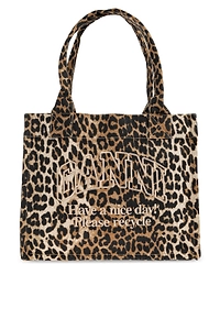 Ganni Leopard Printed Tote Bag