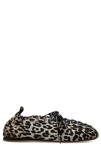 Ganni Leopard Sporty Ballerina Shoes