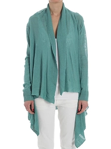 Fuzzi Draped Open-Front Cardigan