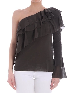 Fuzzi Ruffled One-Shoulder Top