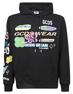 Gcds Logo-Printed Long-Sleeved Drawstring Hoodie