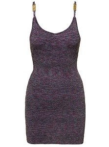 Logo-Strap Knitted Sleeveless Mini Dress