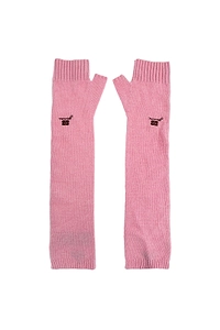 Ganni Logo Long Fingerless Gloves