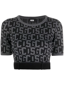 Matilda Monogram Cropped Knitted Top