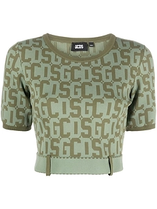 Matilda Monogram Cropped Knitted Top