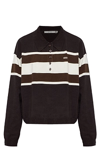 Gestuz Gzalexu Striped Polo Knitted Top
