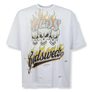 Gcds Riders Printed Distressed T-Shirt