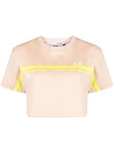 Gcds Stripe Detailed Crewneck Cropped Top
