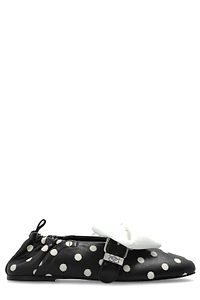 Ganni Logo Plaque Ballet Flats