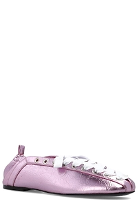 Ganni Logo Plaque Ballet Flats