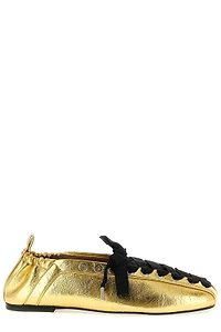 Ganni Logo Plaque Ballet Flats