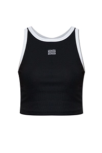 Gzdrew Logo Embroidered Cropped Tank Top