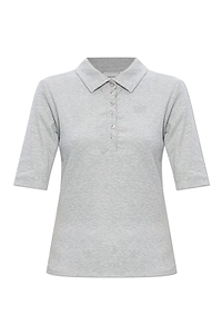 Gestuz Drew Logo Embroidered Straight Hem Polo Top