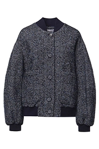 Genny Herringbone Bomber Jacket