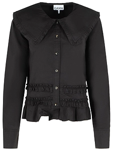 Ganni Long-Sleeved Ruffled Shirt