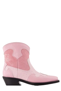 Ganni Low-Shaft Western Embroidered Boots