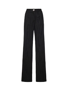 Genny Pinstriped Wide-Leg Pants