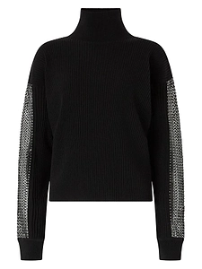 Genny Mesh Insert Turtleneck Knitwear