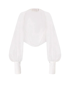 Genny Puff-Sleeve Organza Jacket