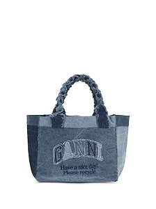Ganni Medium Trapeze Denim Tote Bag