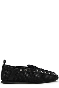 Ganni Mesh Lace-Up Flat Shoes