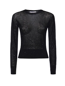 Genny Sheer Embellished Knitted Top
