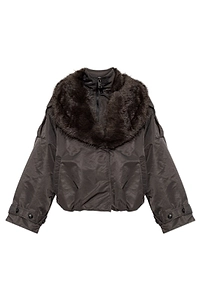 Gzolina Faux Fur Trim Jacket