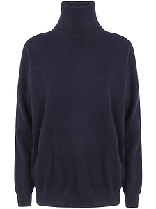 Gentry Portofino Asymmetric Turtleneck Knitted Sweater