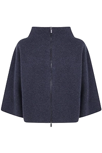 Gentry Portofino Funnel-Neck Zip Knitted Jacket
