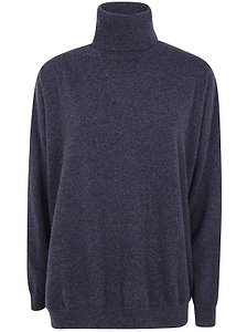 Asymmetric Turtleneck Knitted Sweater