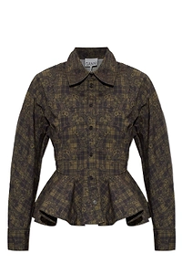 Ganni Peplum Patterned Shirt