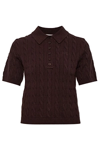 Gestuz Gzthilla Cable Knit Polo Top