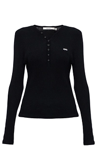 Gestuz Gztrisha Ribbed Henley Knitted Sweater