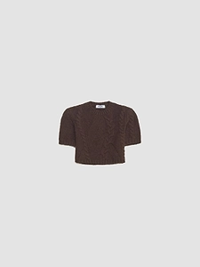 Julita Cropped Cable-Knit Top