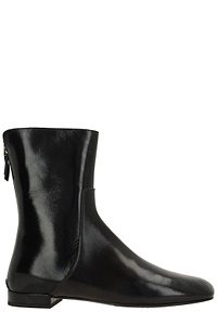 Giorgio Armani Square Toe Zip-Up Boots