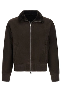 Giorgio Brato Shearling Collar Suede Jacket