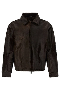 Pony Hair Effect Zip Jacket