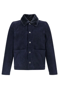 Giorgio Brato Shearling Collar Overshirt Jacket