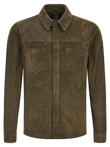 Giorgio Brato Suede Snap-Front Shirt