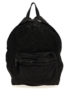 Zip Pocket Leather Backpack