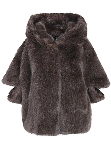 Giovanni Paris Ines Hooded Faux Fur Cape