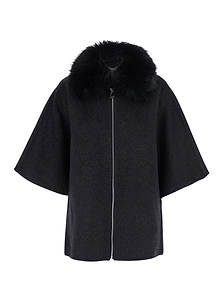 Giovanni Paris Clementine Faux Fur Trim Cape
