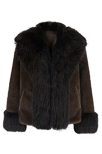 Giovanni Paris Faux Fur Trim Jacket