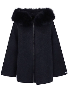 Giovanni Paris Sela Faux Fur Trim Hooded Coat
