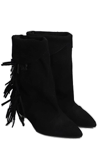 Gisel Moire Ariana Fringed Ankle Boots