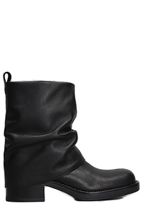 Gisel Moire Low Heel Ankle Boots