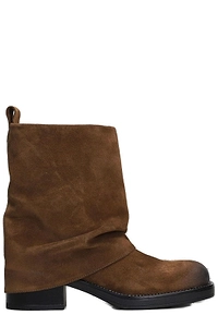Gisel Moire Low Heel Ankle Boots