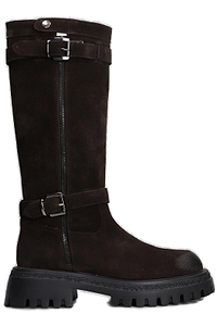 Gisel Moire Varsavia Low Heeled Biker Boots