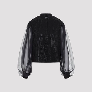 Sheer Sleeve Embroidered Top