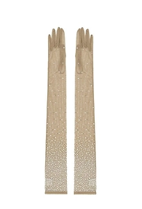 Giuseppe Di Morabito Embellished Mesh Long Gloves